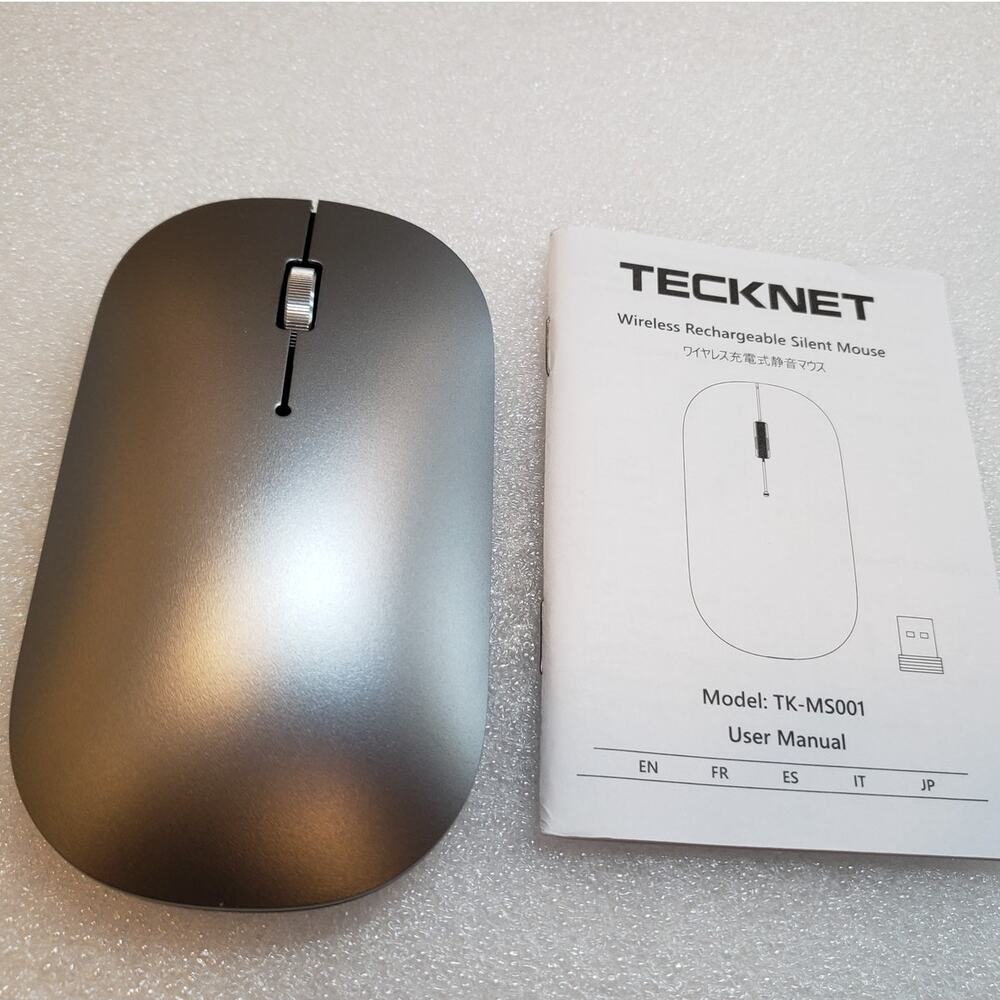 TECKNET Wireless Rechargeable Optical Mouse - Silver Model EGM010015-01